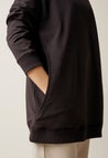 Oversized Umstandssweatshirt mit Stillfunktion - Schwarz