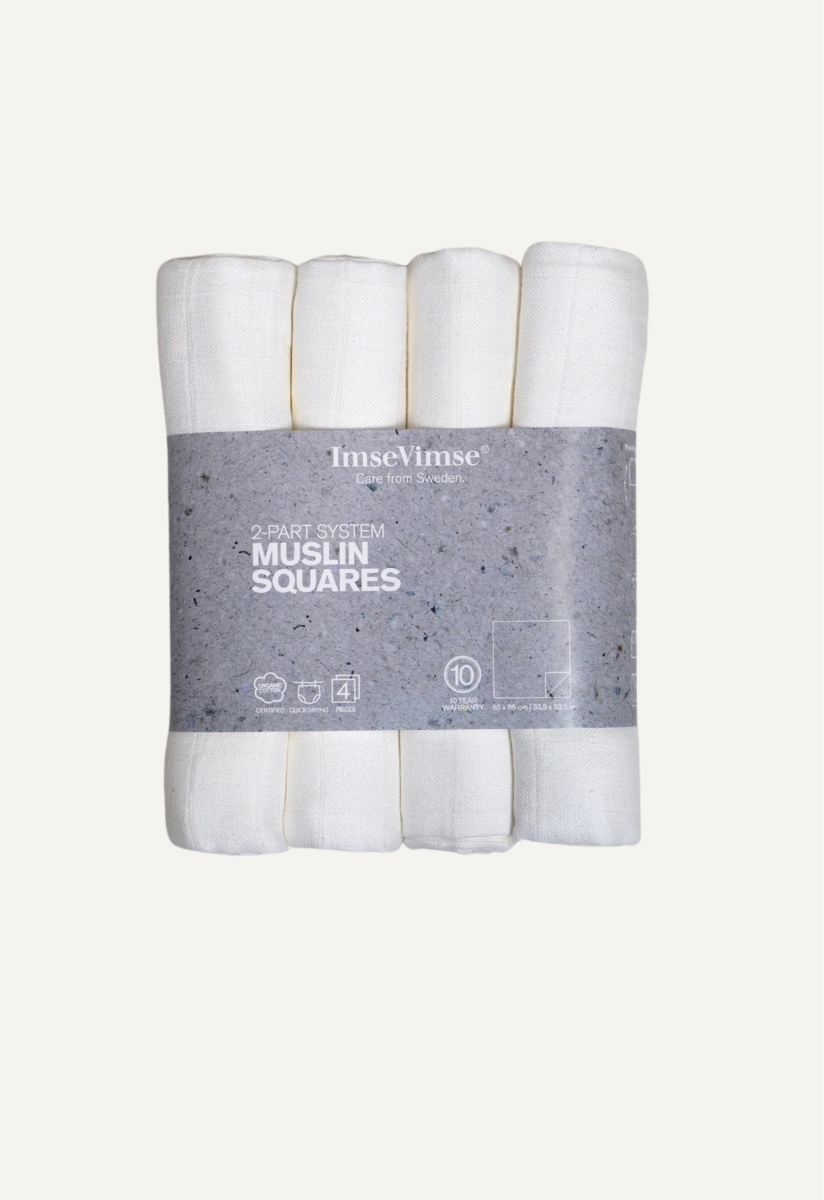 Muslin Diaper Squares - Weiß - 4p