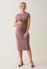 Umstands-Partykleid mit Stillöffnung - Dark Mauve