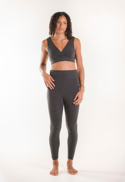 Umstandsleggings Merinowolle - Grey Melange