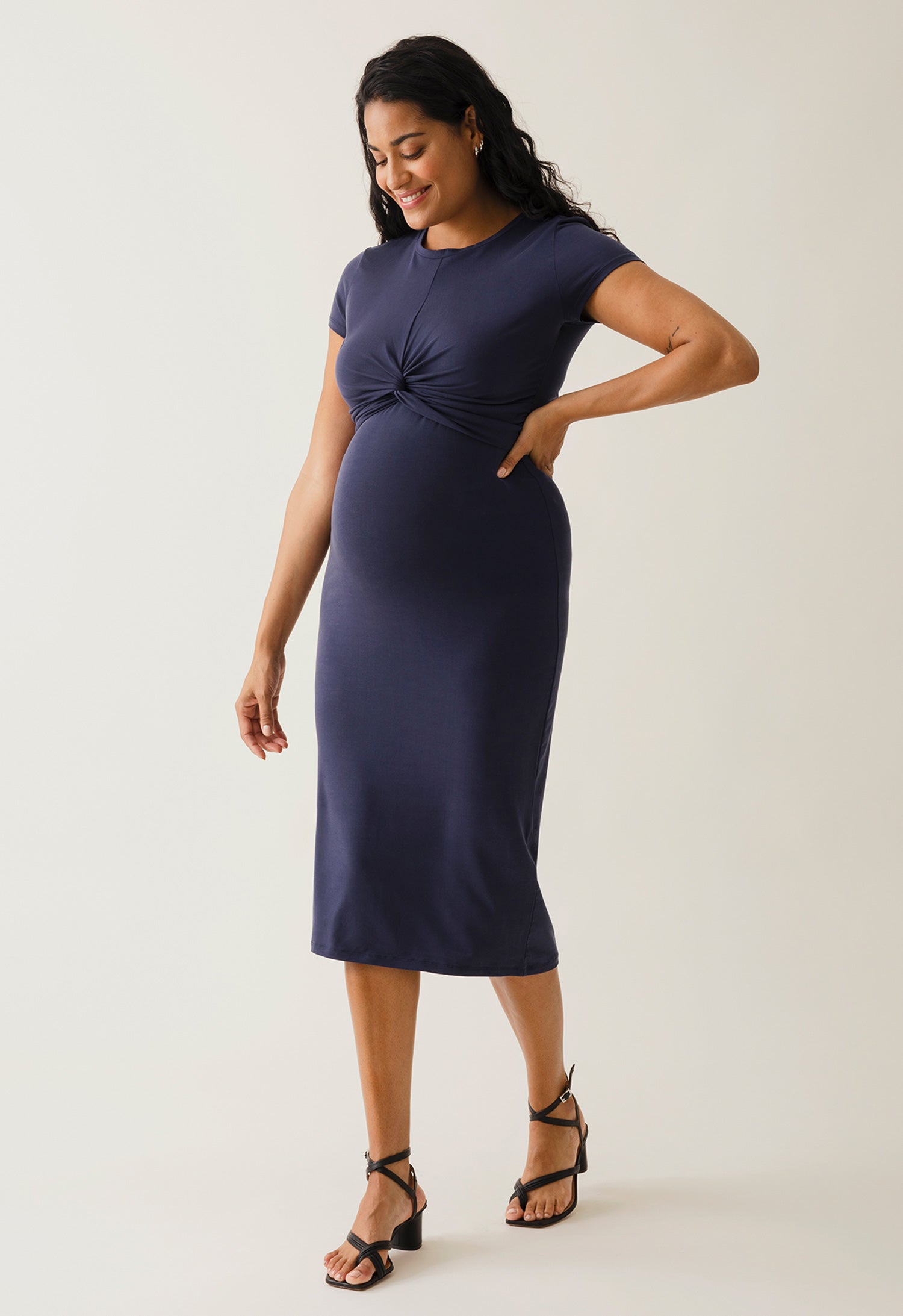 Umstands-Partykleid mit Stillöffnung - Navy