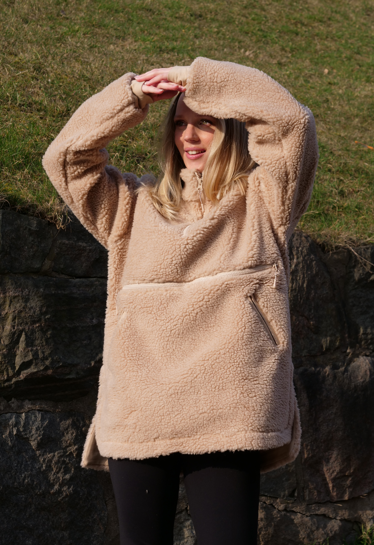 Pile Fleecepullover - Beige