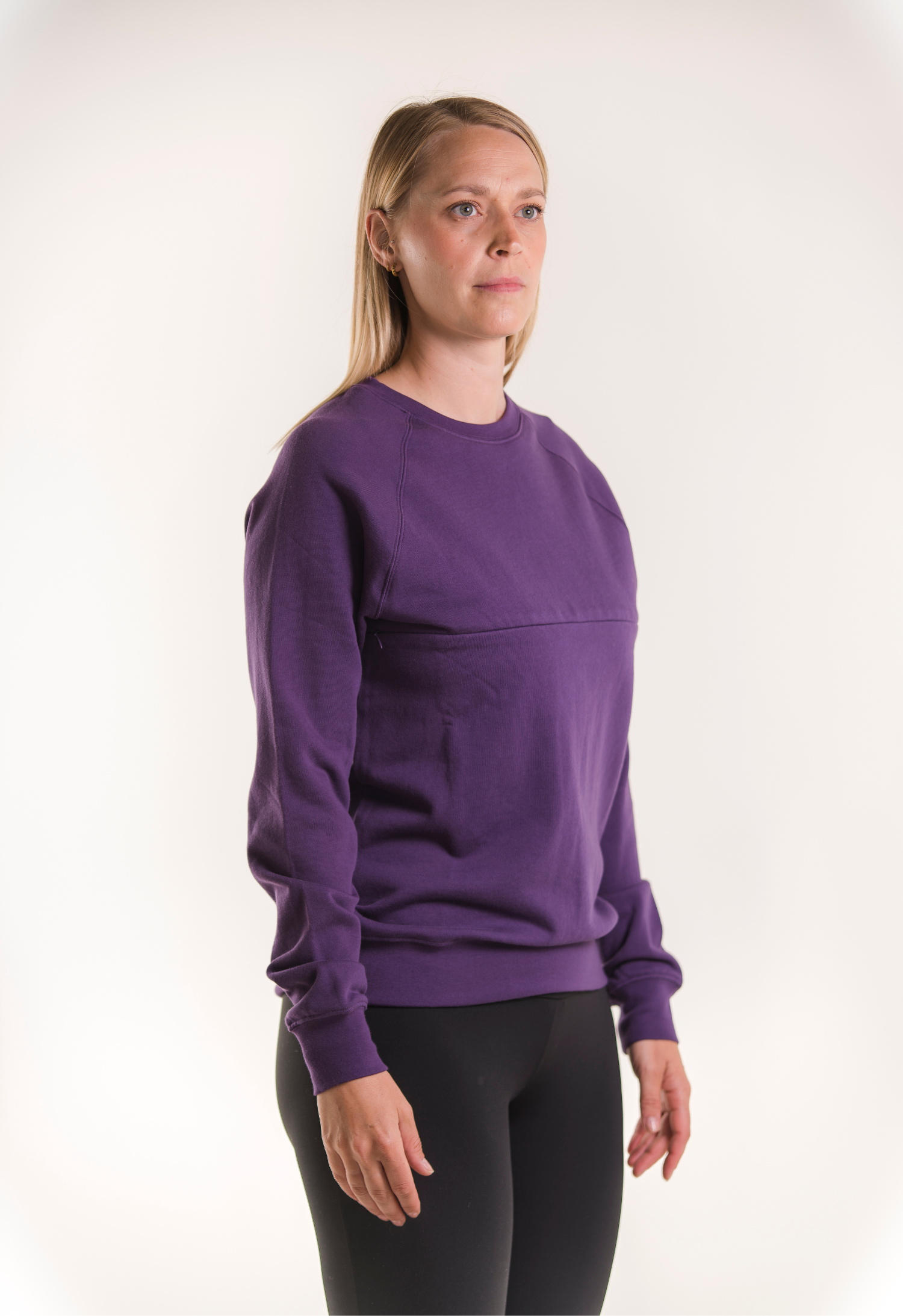 Still-Sweatshirt mit Fleecefutter - Lila