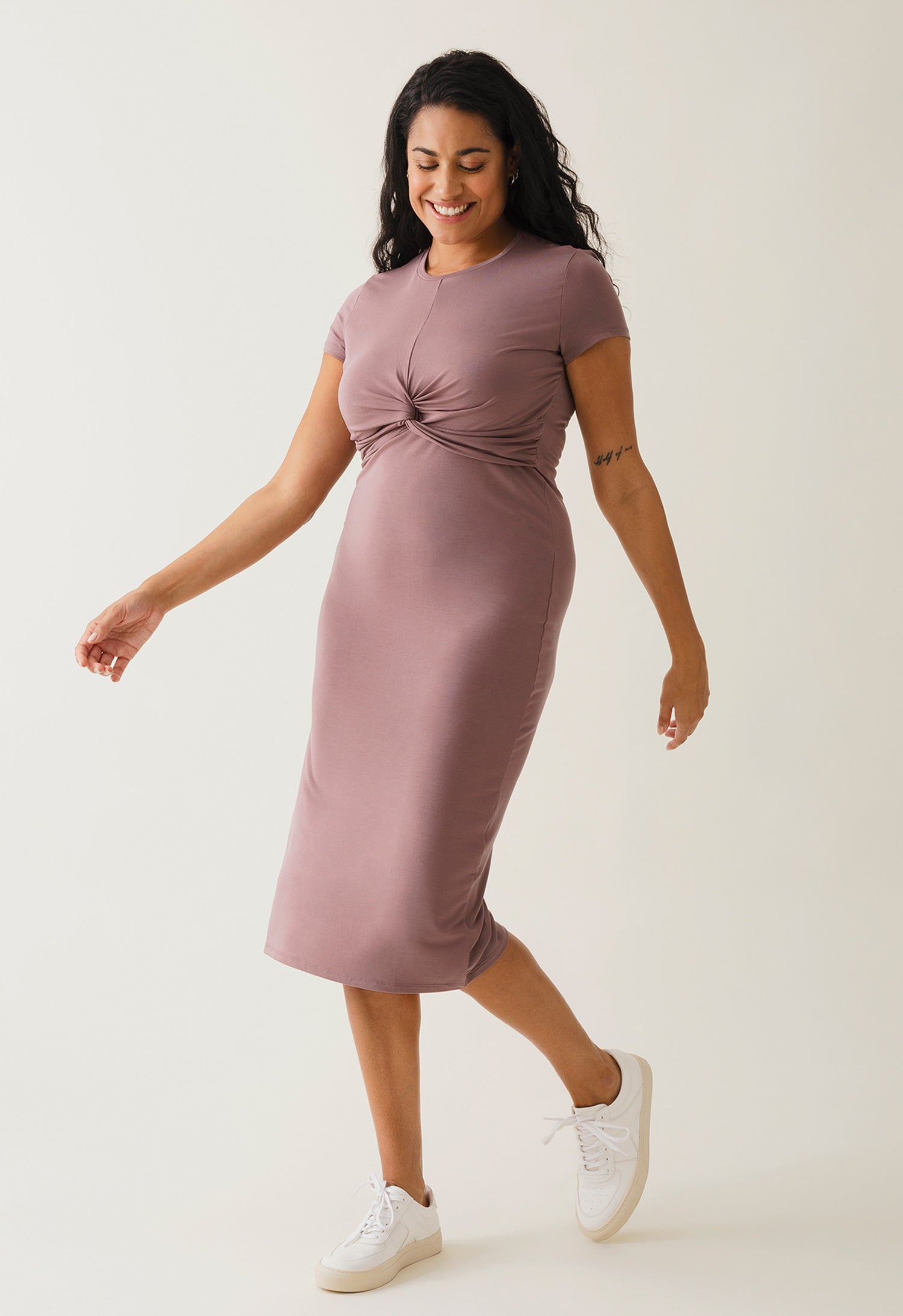 Umstands-Partykleid mit Stillöffnung - Dark Mauve