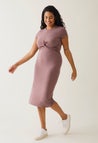 Umstands-Partykleid mit Stillöffnung - Dark Mauve