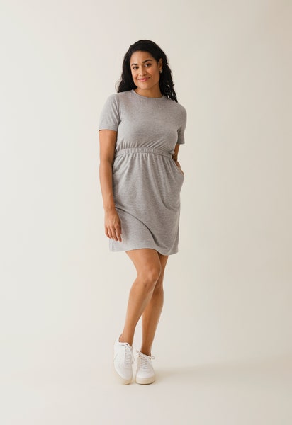 The Shirt Mini Dress - Grey Melange