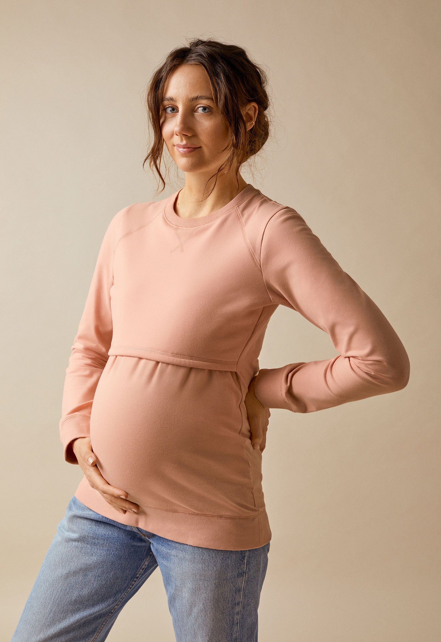 Still Sweatshirt mit Fleece - Papaya