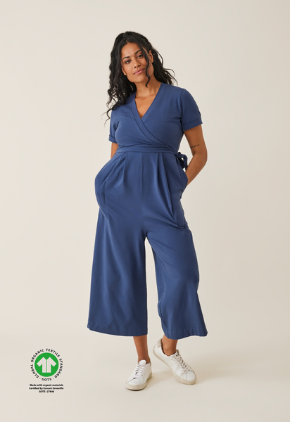 Umstandsjumpsuit mit Stillfunktion - Blau