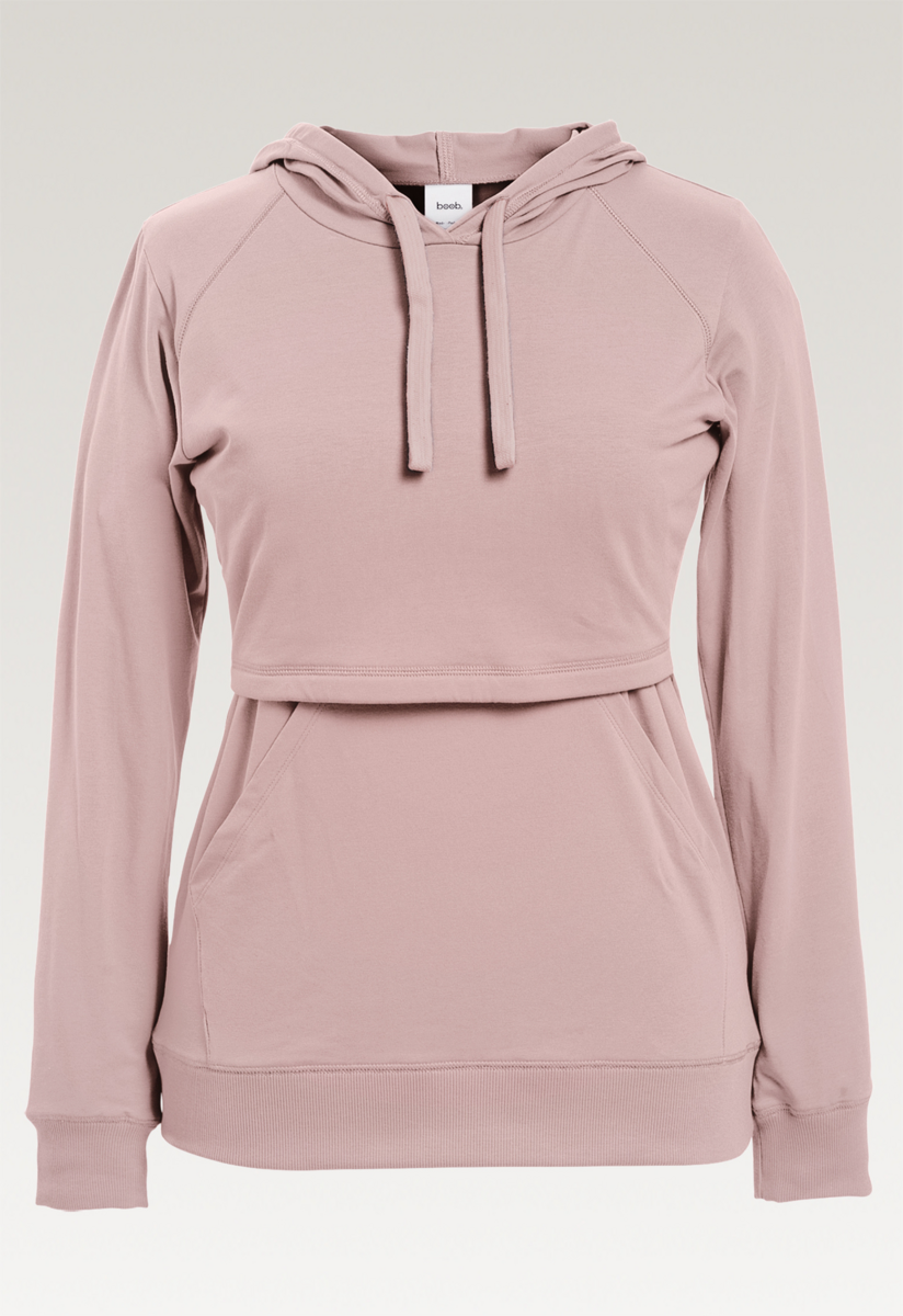 Stillhoodie mit Fleece - Pebble