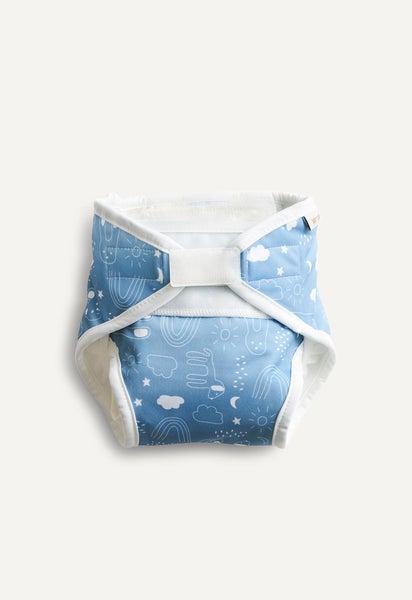 Stoffwindel - All in One - Blau Teddy