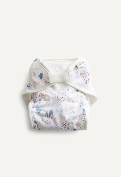 Windel Cover - All in Two - White Teddy