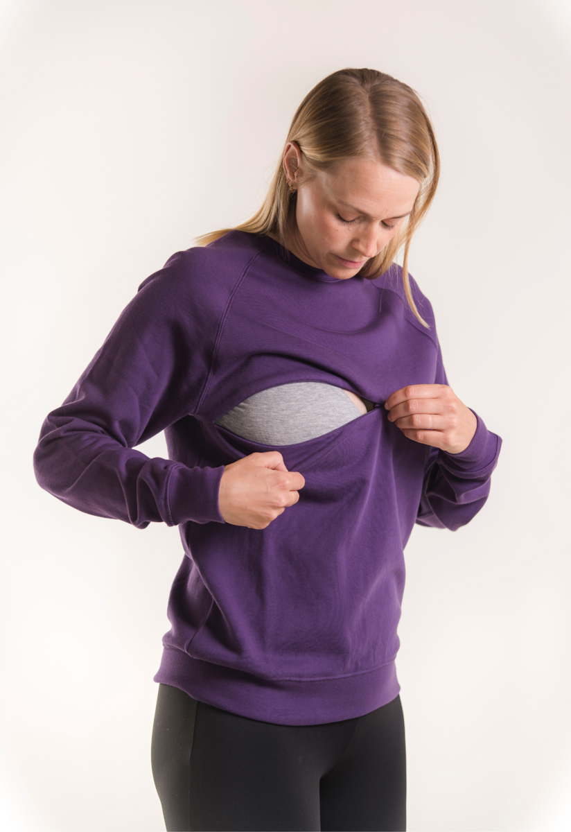 Still-Sweatshirt mit Fleecefutter - Lila