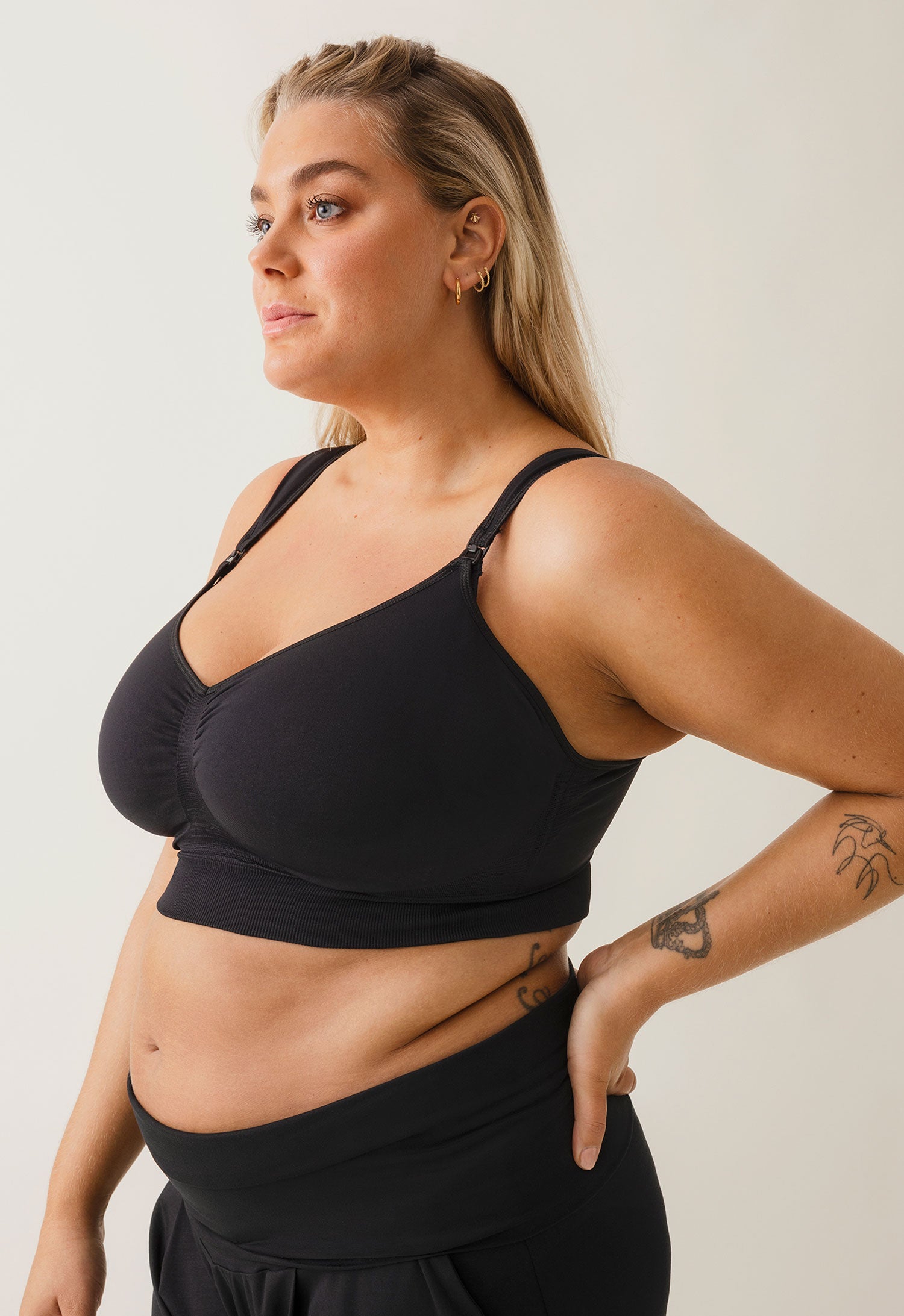 Stützender Still-BH ohne Bügel 75C-100G - Schwarz