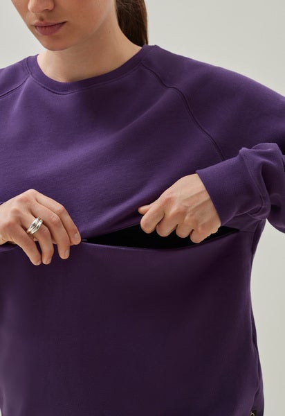Still-Sweatshirt mit Fleecefutter - Lila