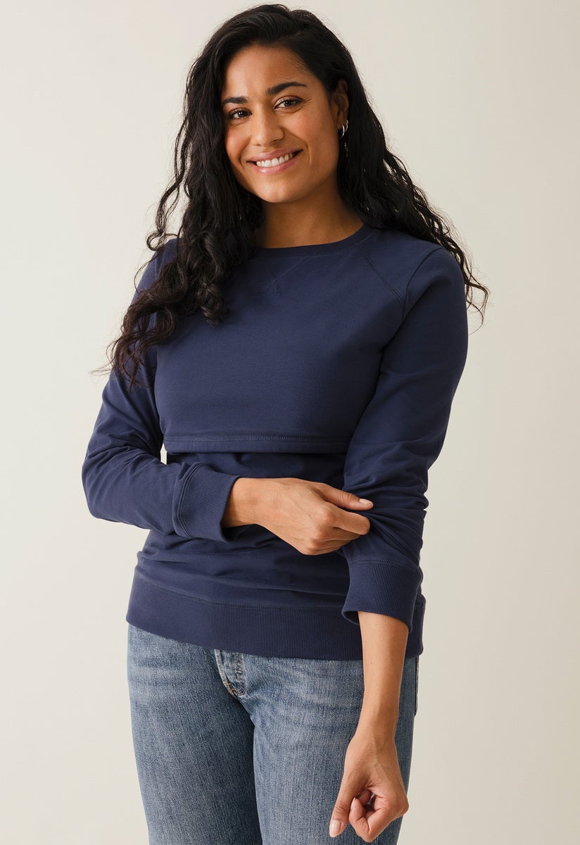 Still Sweatshirt mit Fleece - Navy Blau